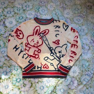 - rare vintage hysteric glamour bunny knit crewneck sweater -